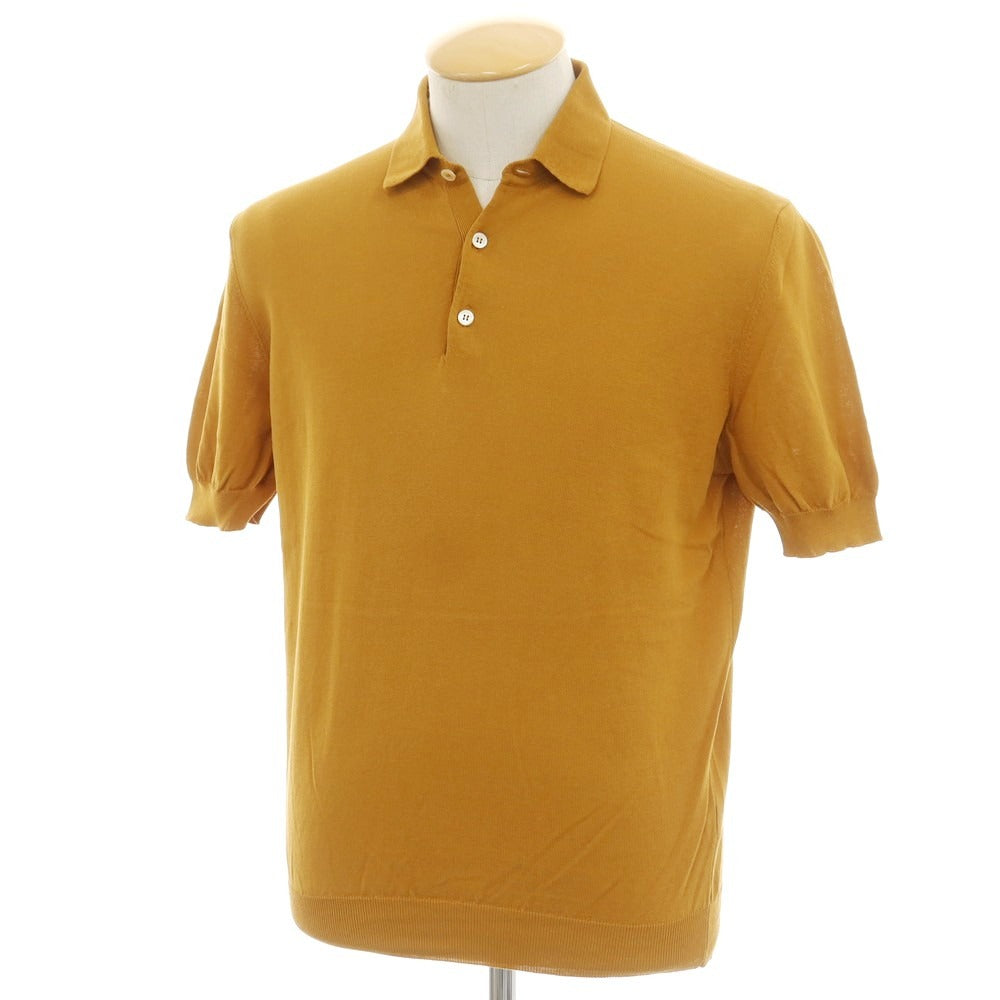 [Used] Filippo de Laurentis FILIPPO DE LAURENTIIS high gauge crepe cotton short sleeve polo knit mustard [46] [Condition rank B] [Men&