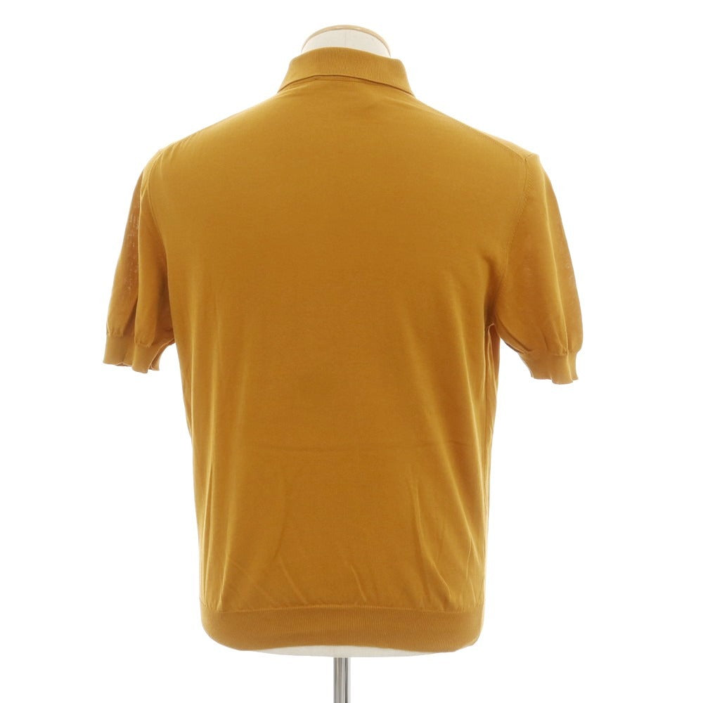 [Used] Filippo de Laurentis FILIPPO DE LAURENTIIS high gauge crepe cotton short sleeve polo knit mustard [46] [Condition rank B] [Men&