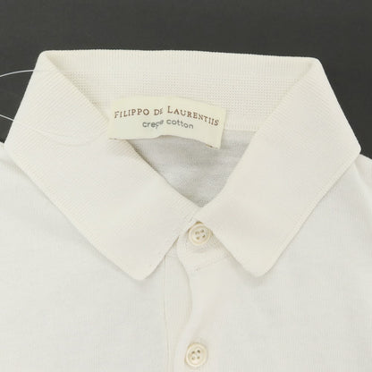 【中古】フィリッポ デ ローレンティス FILIPPO DE LAURENTIIS  ハイゲージ クレープコットン 半袖 ポロニット ホワイト【 46 】【 状態ランクC 】【 メンズ 】