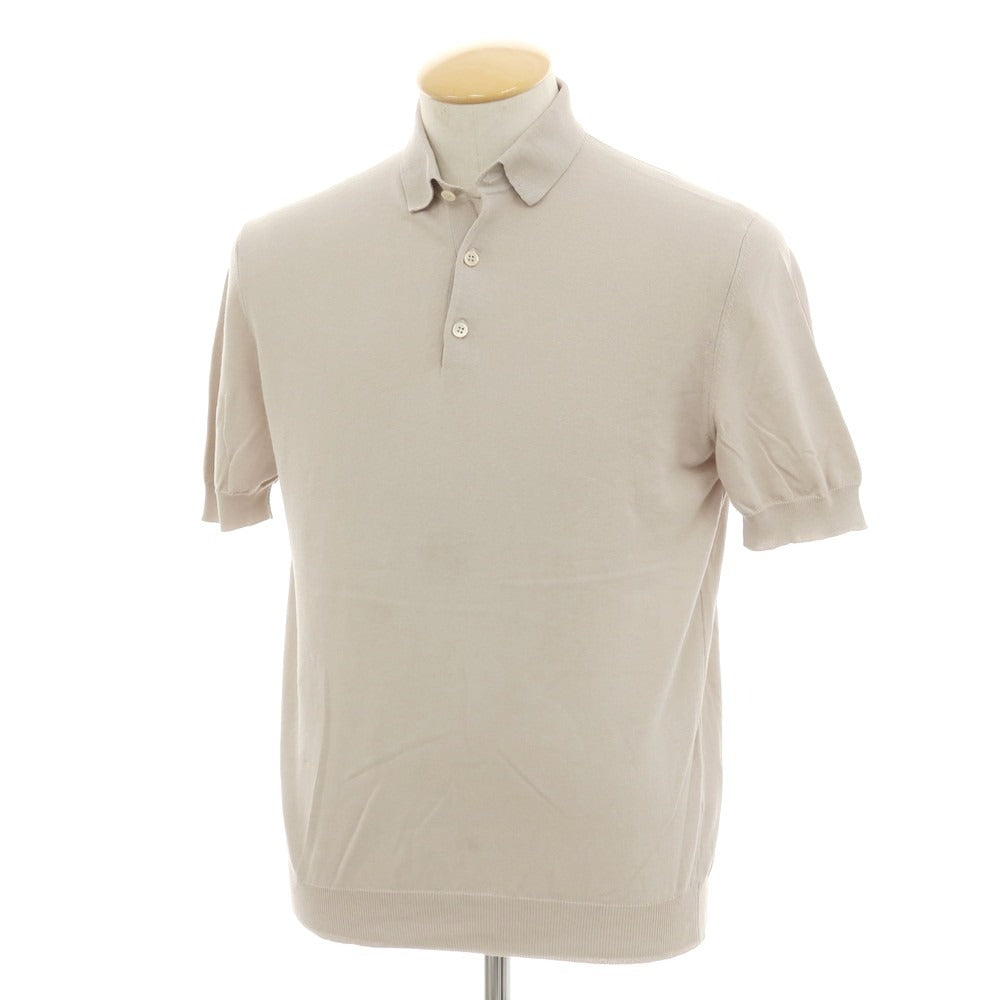 [Used] Filippo de Laurentis FILIPPO DE LAURENTIIS high gauge crepe cotton short sleeve polo knit beige [46] [Condition rank C] [Men&