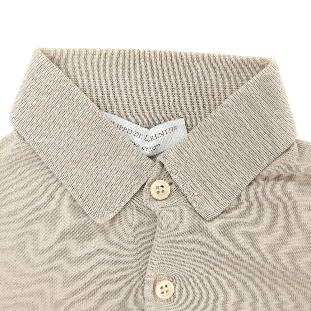 [Used] Filippo de Laurentis FILIPPO DE LAURENTIIS high gauge crepe cotton short sleeve polo knit beige [46] [Condition rank C] [Men&