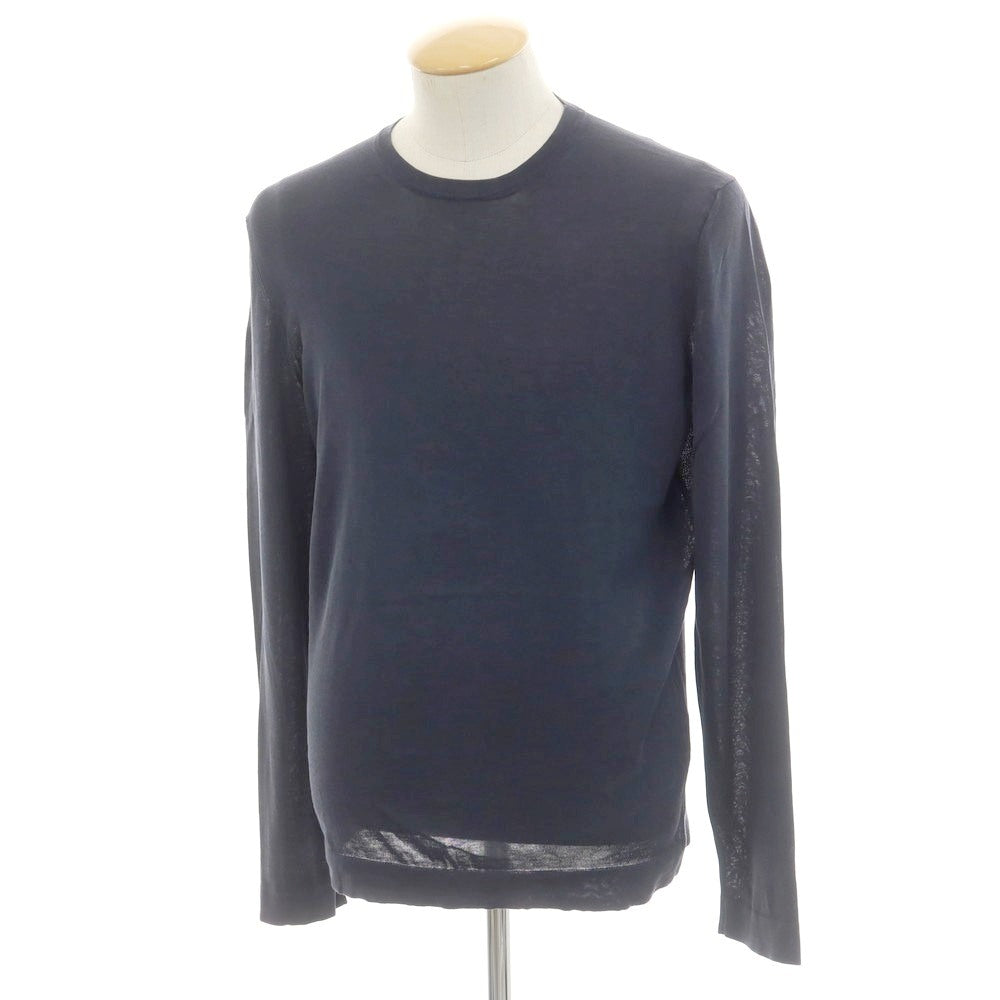 [Used] Drumohr high gauge cotton crew neck pullover knit navy [44] [Condition rank C] [Men&