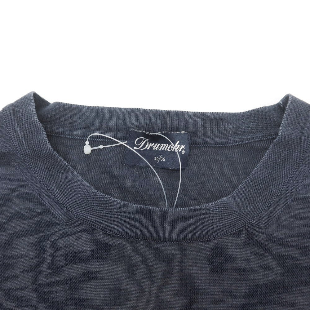 [Used] Drumohr high gauge cotton crew neck pullover knit navy [44] [Condition rank C] [Men&