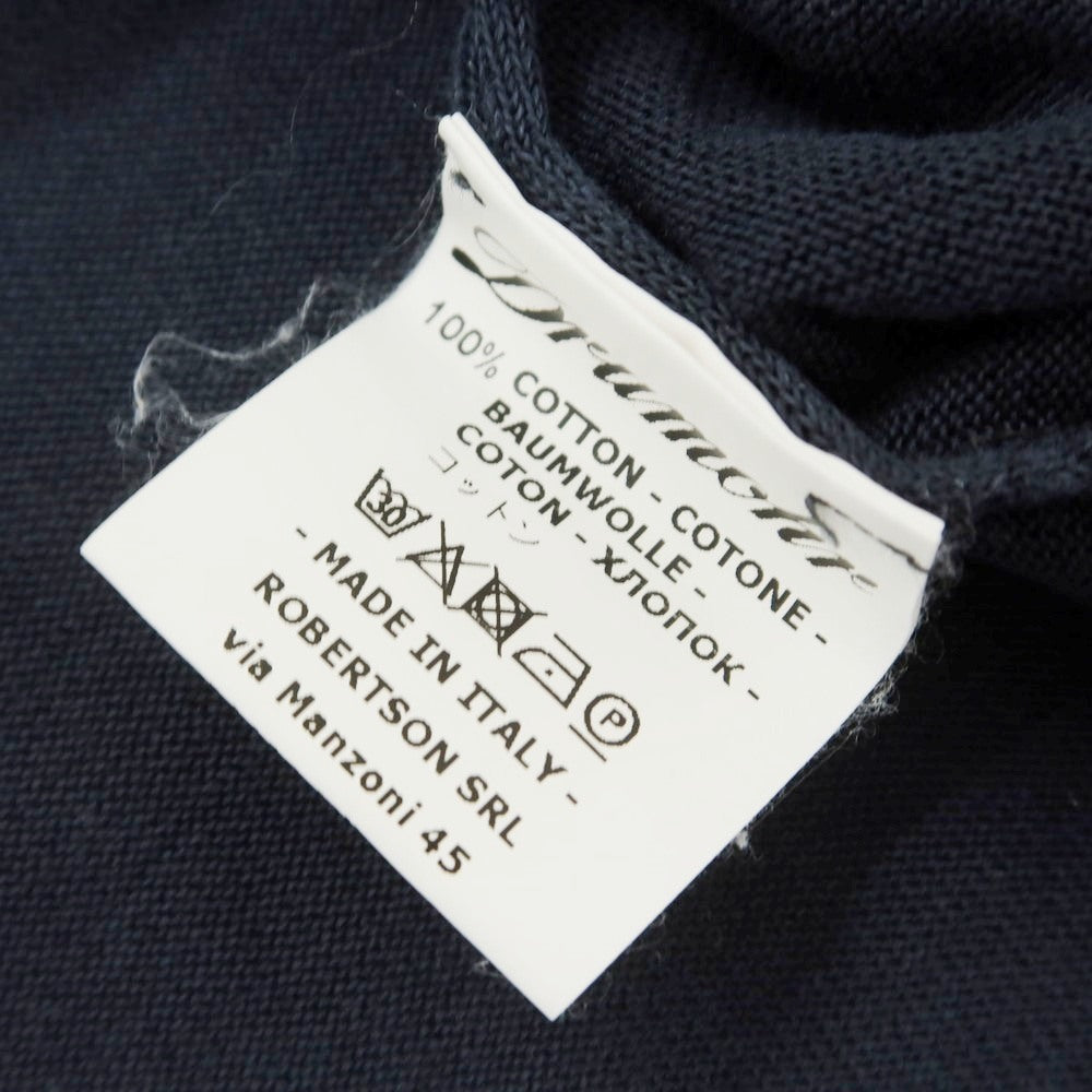 [Used] Drumohr high gauge cotton crew neck pullover knit navy [44] [Condition rank C] [Men&