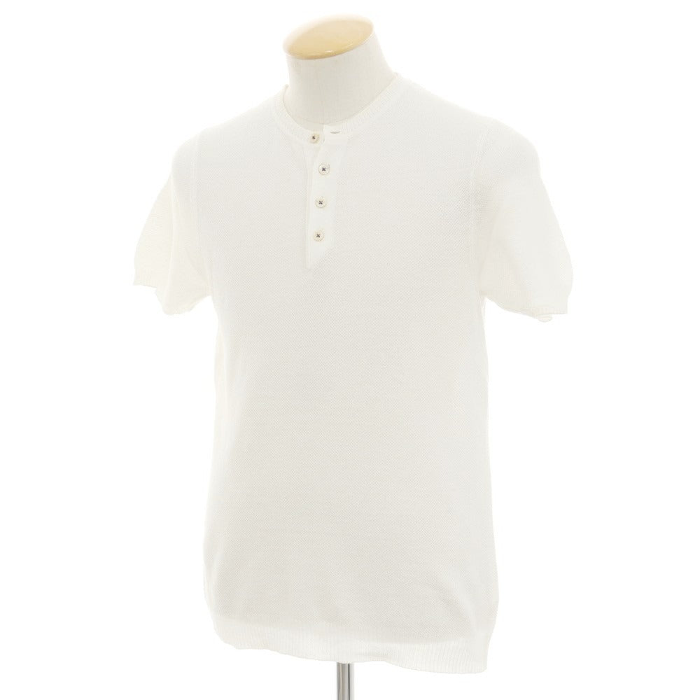 [Used] McLaren Linen Cotton Henley Pullover Knit White [44] [Condition Rank C] [Men&