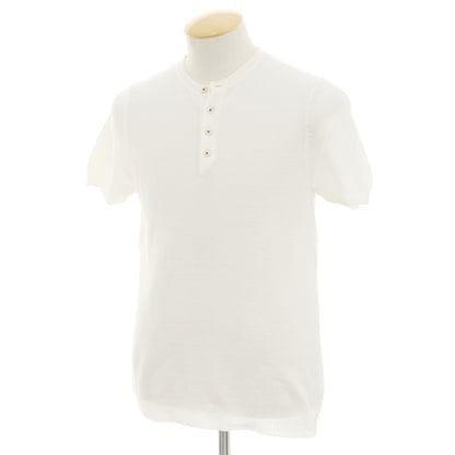 [Used] McLaren Linen Cotton Henley Pullover Knit White [44] [Condition Rank C] [Men&