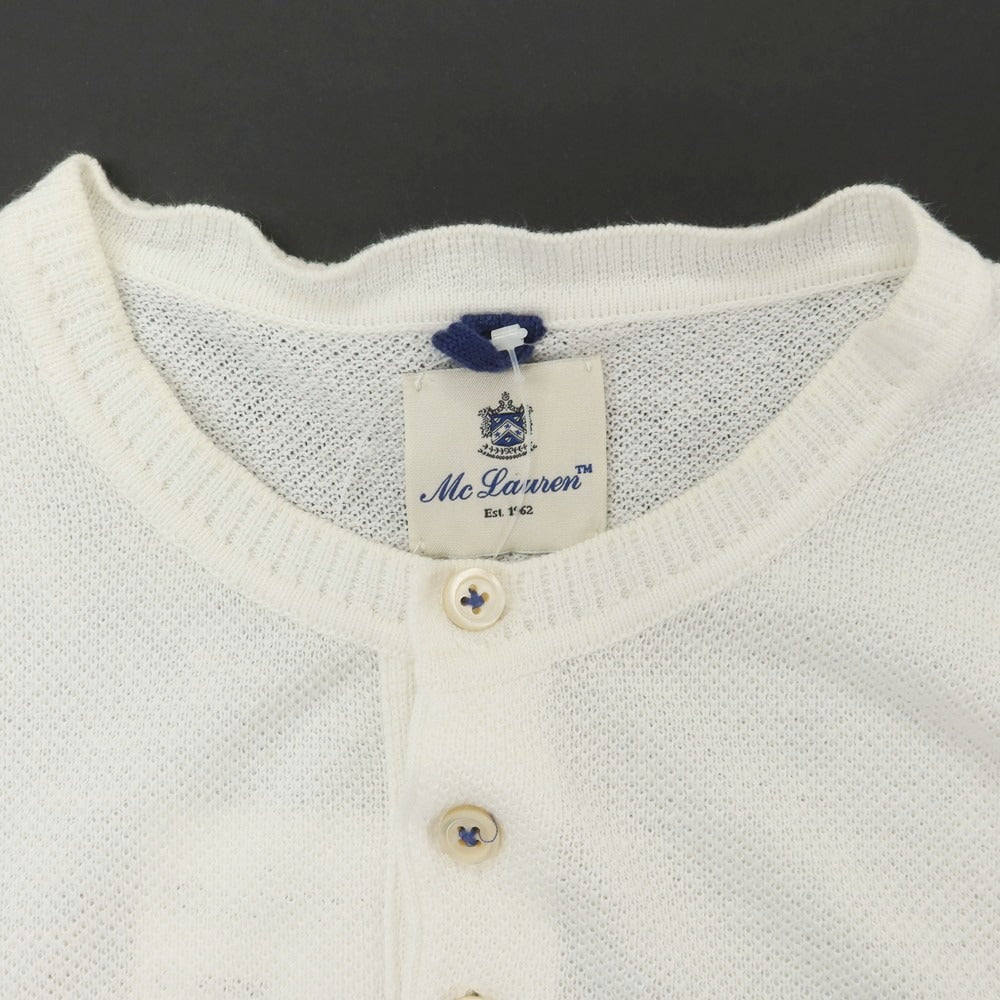 [Used] McLaren Linen Cotton Henley Pullover Knit White [44] [Condition Rank C] [Men&