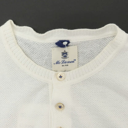 [Used] McLaren Linen Cotton Henley Pullover Knit White [44] [Condition Rank C] [Men&