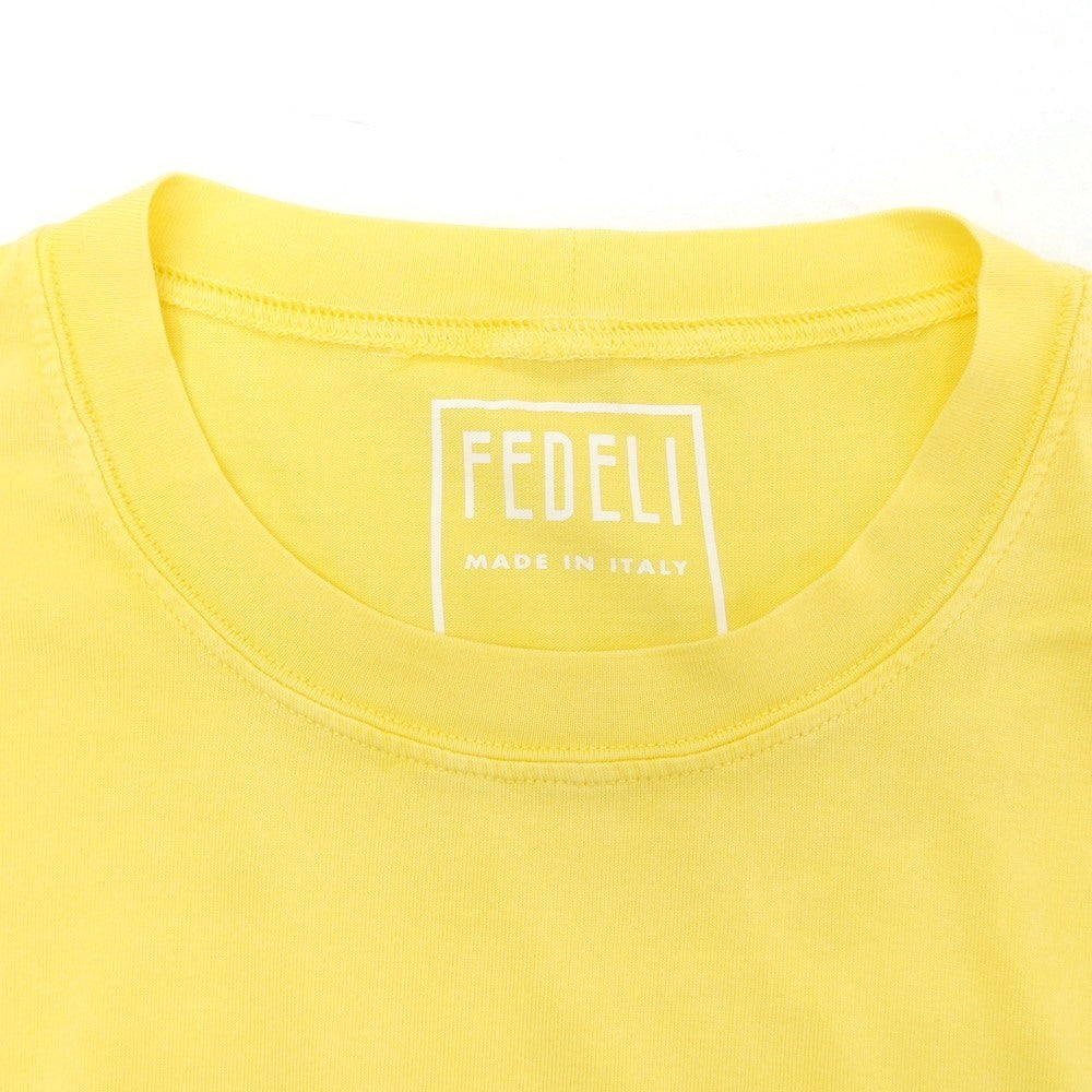 [Used] FEDELI Cotton Crew Neck Short Sleeve T-Shirt Yellow [44] [Condition Rank A] [Men&