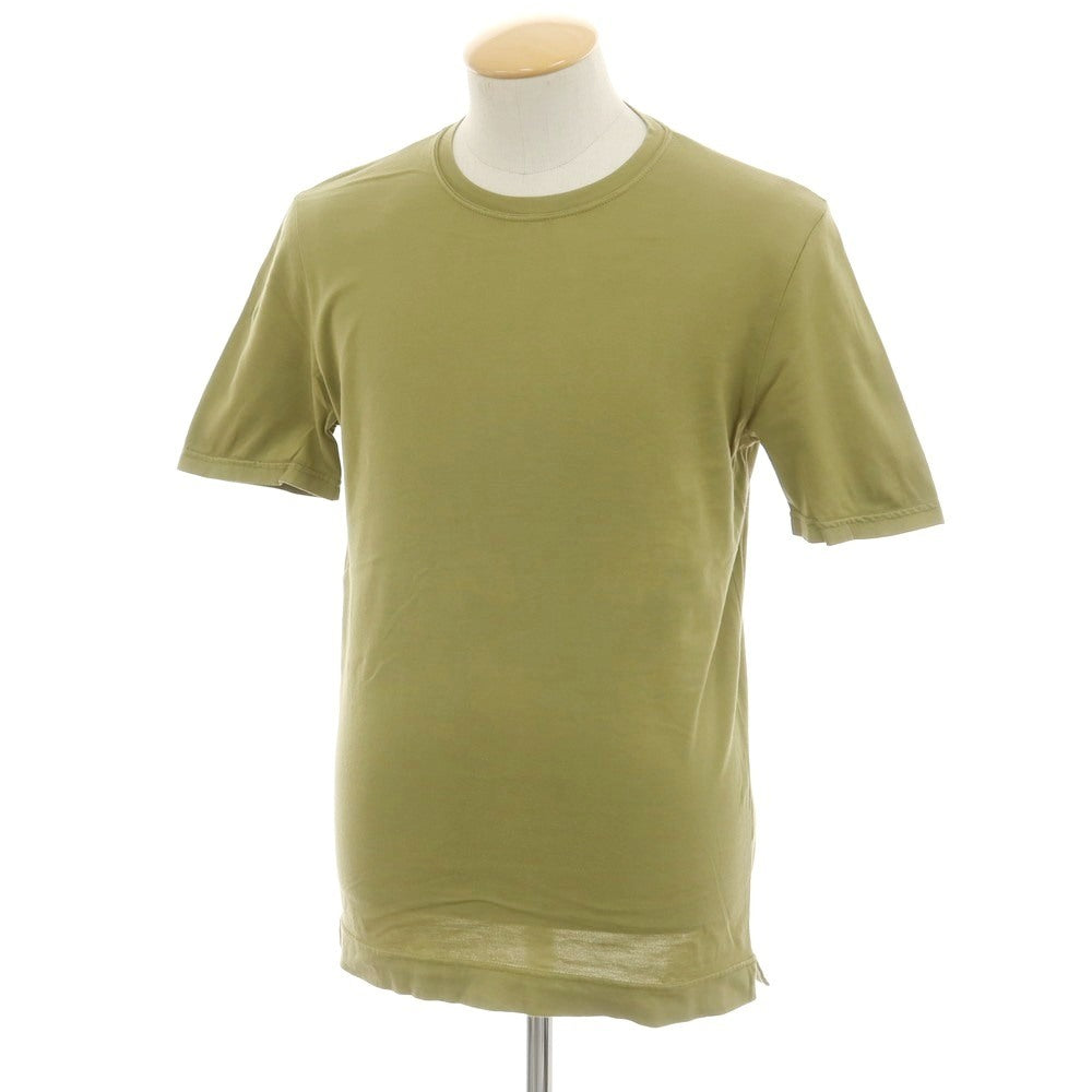 [Used] FEDELI Cotton Crew Neck Short Sleeve T-Shirt Light Olive [44] [Condition Rank C] [Men&