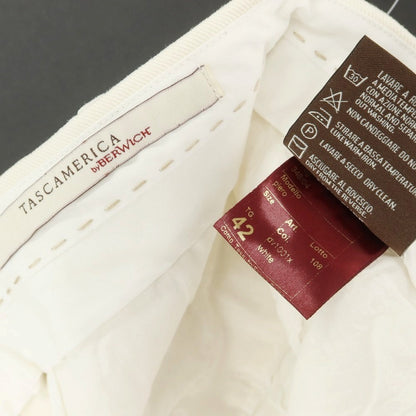 【中古】ベルウィッチ BERWICH ストレッチ コットン カジュアルスラックスパンツ アイボリー【 42 】【 状態ランクC 】【 メンズ 】
