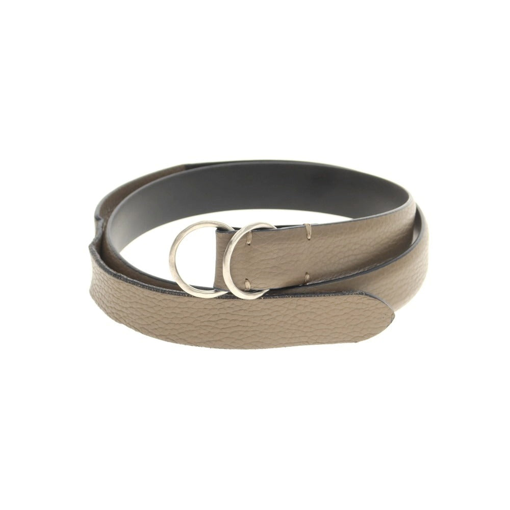 [Used] ARALDI 1930 Shrink Leather Double Ring Belt Taupe [80] [Condition Rank C] [Men&