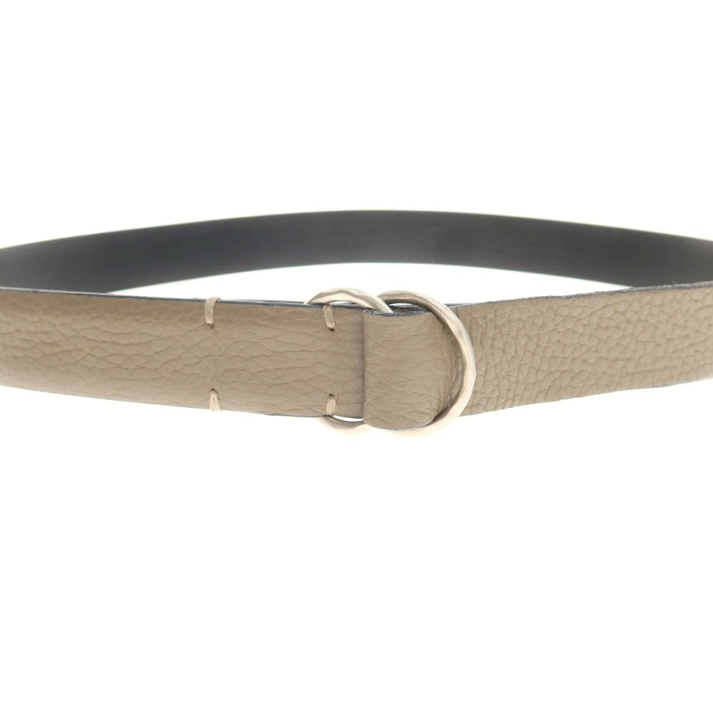 [Used] ARALDI 1930 Shrink Leather Double Ring Belt Taupe [80] [Condition Rank C] [Men&