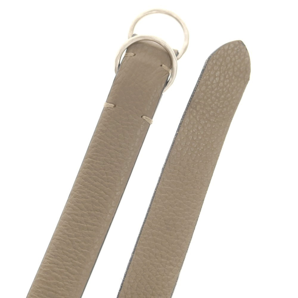 [Used] ARALDI 1930 Shrink Leather Double Ring Belt Taupe [80] [Condition Rank C] [Men&