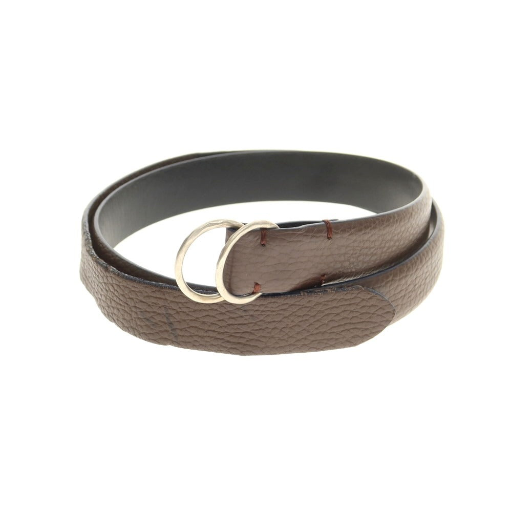[Used] ARALDI 1930 Shrink Leather Double Ring Belt Brown [80] [Condition Rank C] [Men&