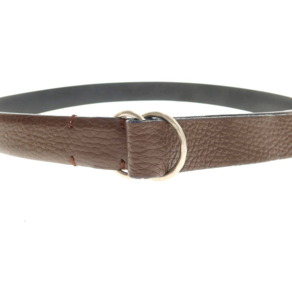 [Used] ARALDI 1930 Shrink Leather Double Ring Belt Brown [80] [Condition Rank C] [Men&
