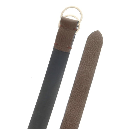[Used] ARALDI 1930 Shrink Leather Double Ring Belt Brown [80] [Condition Rank C] [Men&