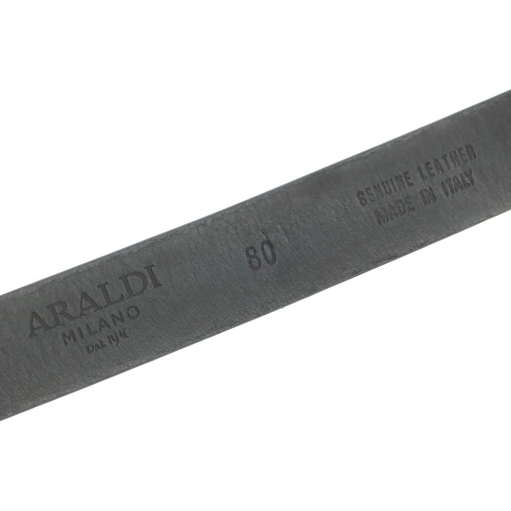 [Used] ARALDI 1930 Shrink Leather Double Ring Belt Brown [80] [Condition Rank C] [Men&