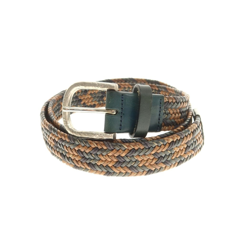 【中古】アラルディ 1930 ARALDI1930 レザー メッシュ ベルト グリーンxベージュ【 85 】【 状態ランクB 】【 メンズ 】