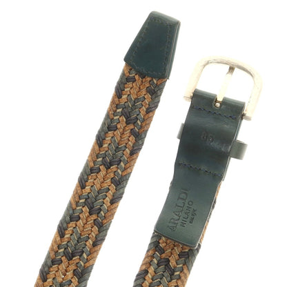 【中古】アラルディ 1930 ARALDI1930 レザー メッシュ ベルト グリーンxベージュ【 85 】【 状態ランクB 】【 メンズ 】