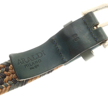 【中古】アラルディ 1930 ARALDI1930 レザー メッシュ ベルト グリーンxベージュ【 85 】【 状態ランクB 】【 メンズ 】