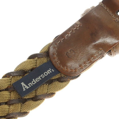 【中古】アンダーソンズ Andersons メッシュ ベルト ベージュxブラウン【 80 】【 状態ランクB 】【 メンズ 】