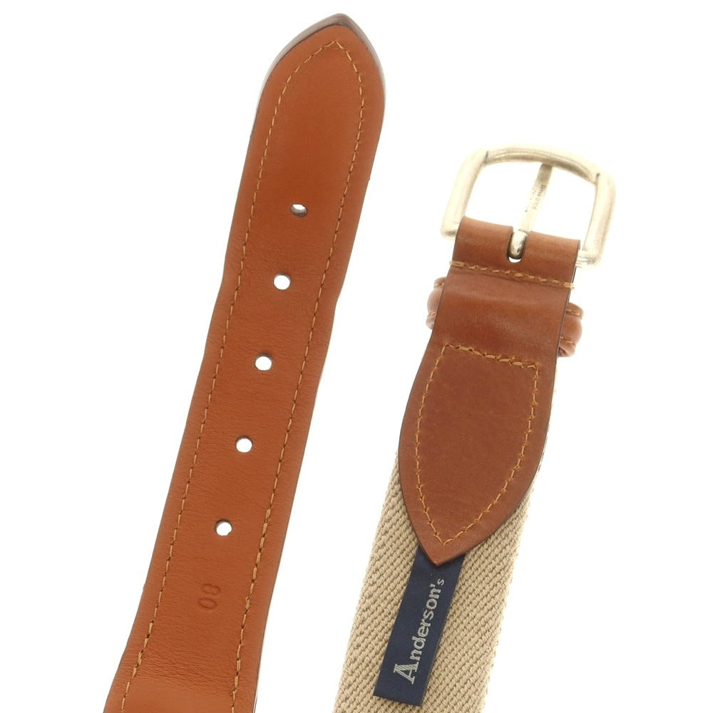 [Used] Andersons Elastic Belt Beige x Brown [80] [Condition Rank B] [Men&
