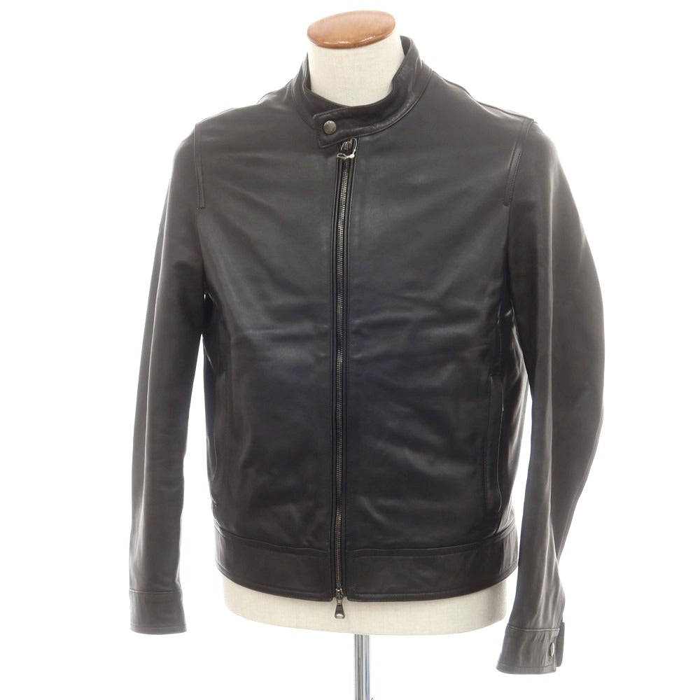 【中古】エンメティ EMMETI JURI ラムレザー ライダースジャケット ブラック【 48 】【 状態ランクB 】【 メンズ 】