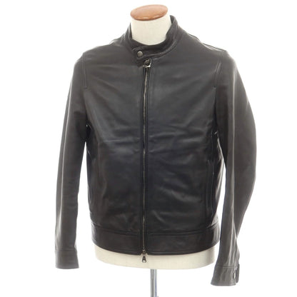 【中古】エンメティ EMMETI JURI ラムレザー ライダースジャケット ブラック【 48 】【 状態ランクB 】【 メンズ 】