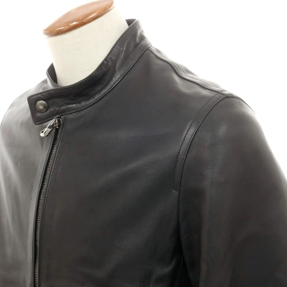 【中古】エンメティ EMMETI JURI ラムレザー ライダースジャケット ブラック【 48 】【 状態ランクB 】【 メンズ 】