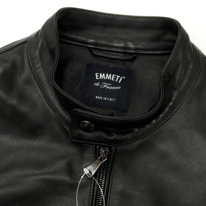 【中古】エンメティ EMMETI JURI ラムレザー ライダースジャケット ブラック【 48 】【 状態ランクB 】【 メンズ 】