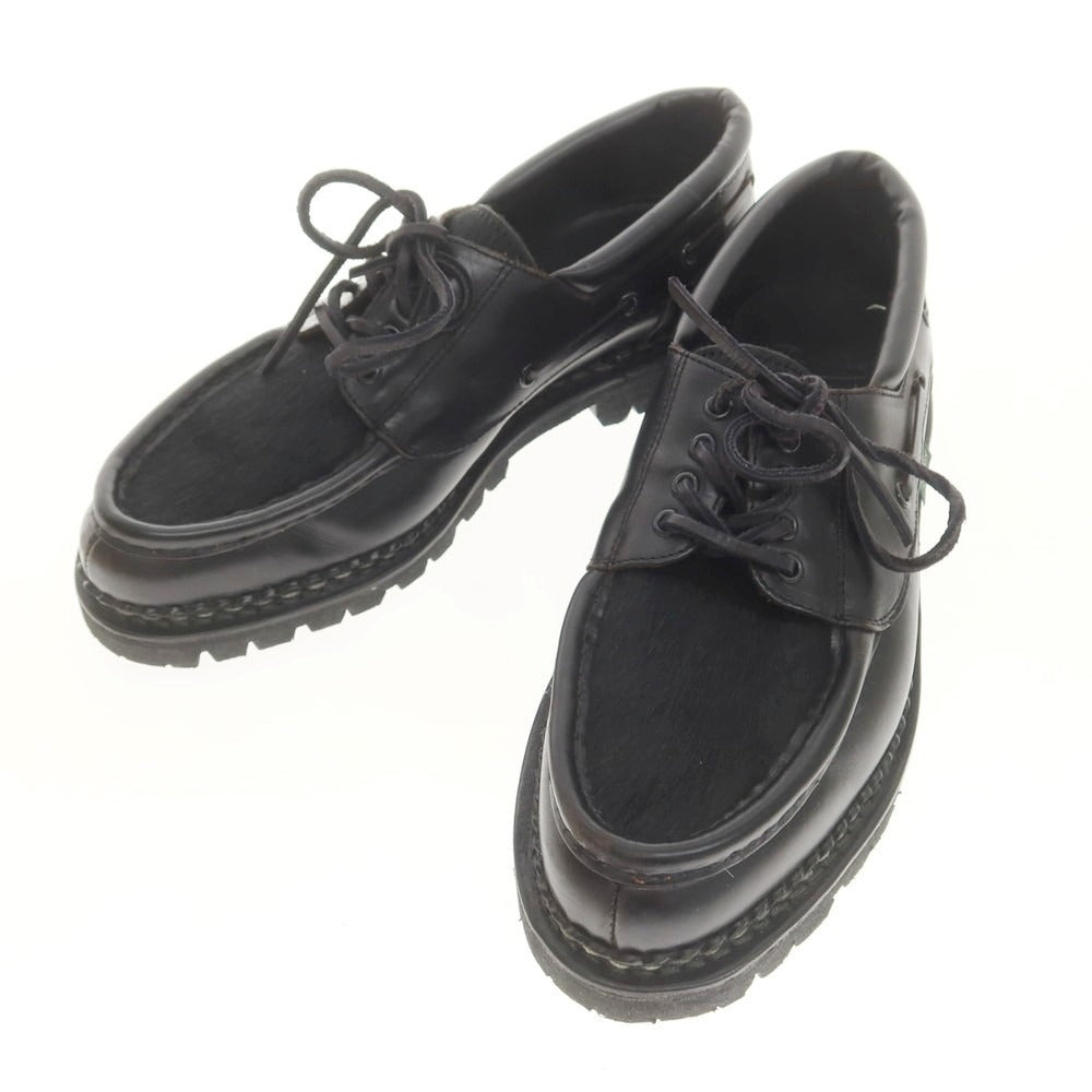 【中古】【未使用】パラブーツ Paraboot CHIMEY ハラコ デッキシューズ ブラック【 8 】【 状態ランクS 】【 メンズ 】