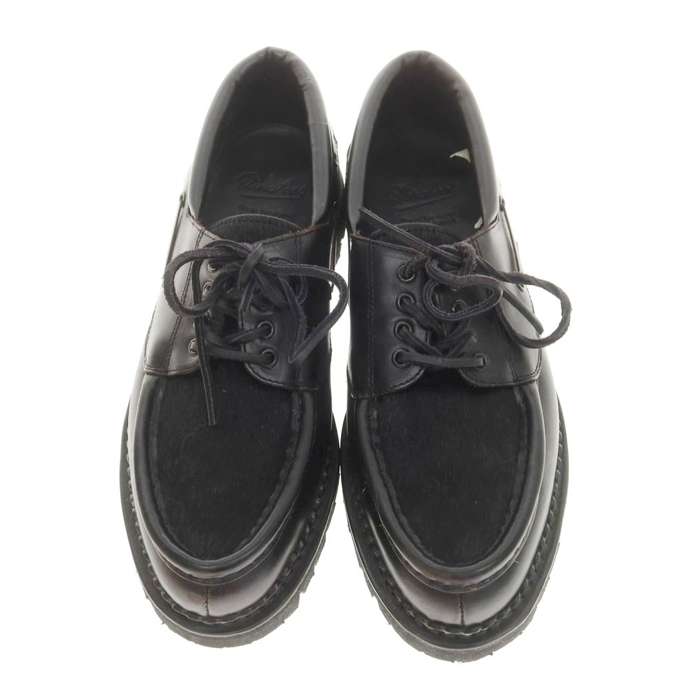 【中古】【未使用】パラブーツ Paraboot CHIMEY ハラコ デッキシューズ ブラック【 8 】【 状態ランクS 】【 メンズ 】