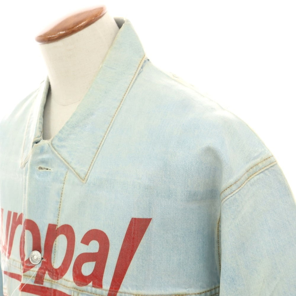 [Used] BALENCIAGA Big Silhouette Coated Denim Jacket Washed Blue [48] [Condition Rank C] [Men&