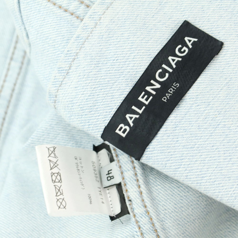 [Used] BALENCIAGA Big Silhouette Coated Denim Jacket Washed Blue [48] [Condition Rank C] [Men&