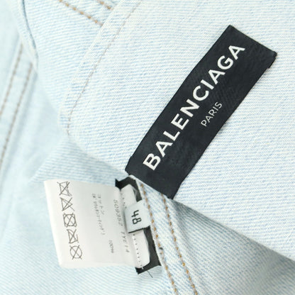 [Used] BALENCIAGA Big Silhouette Coated Denim Jacket Washed Blue [48] [Condition Rank C] [Men&