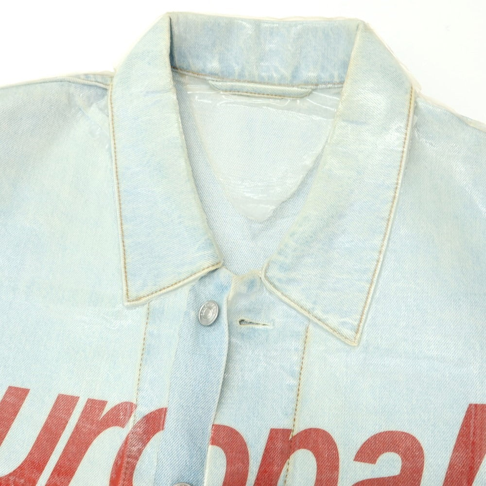 [Used] BALENCIAGA Big Silhouette Coated Denim Jacket Washed Blue [48] [Condition Rank C] [Men&