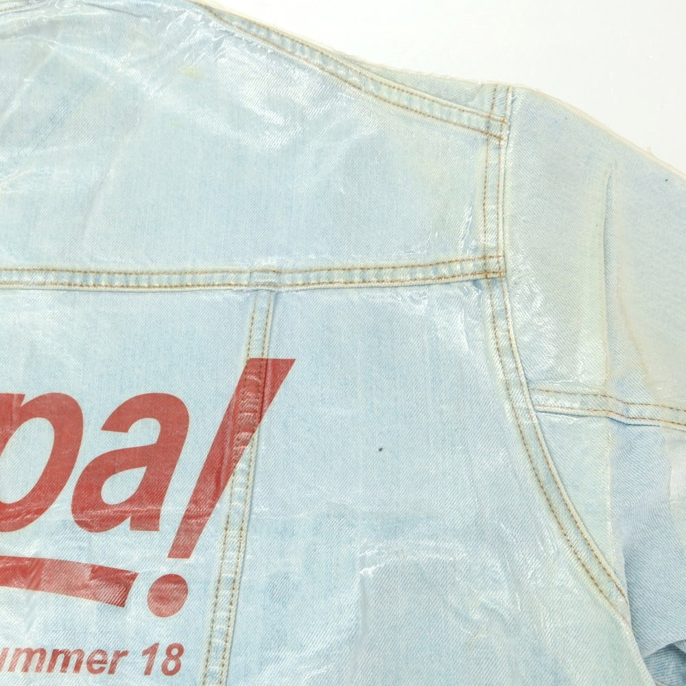 [Used] BALENCIAGA Big Silhouette Coated Denim Jacket Washed Blue [48] [Condition Rank C] [Men&