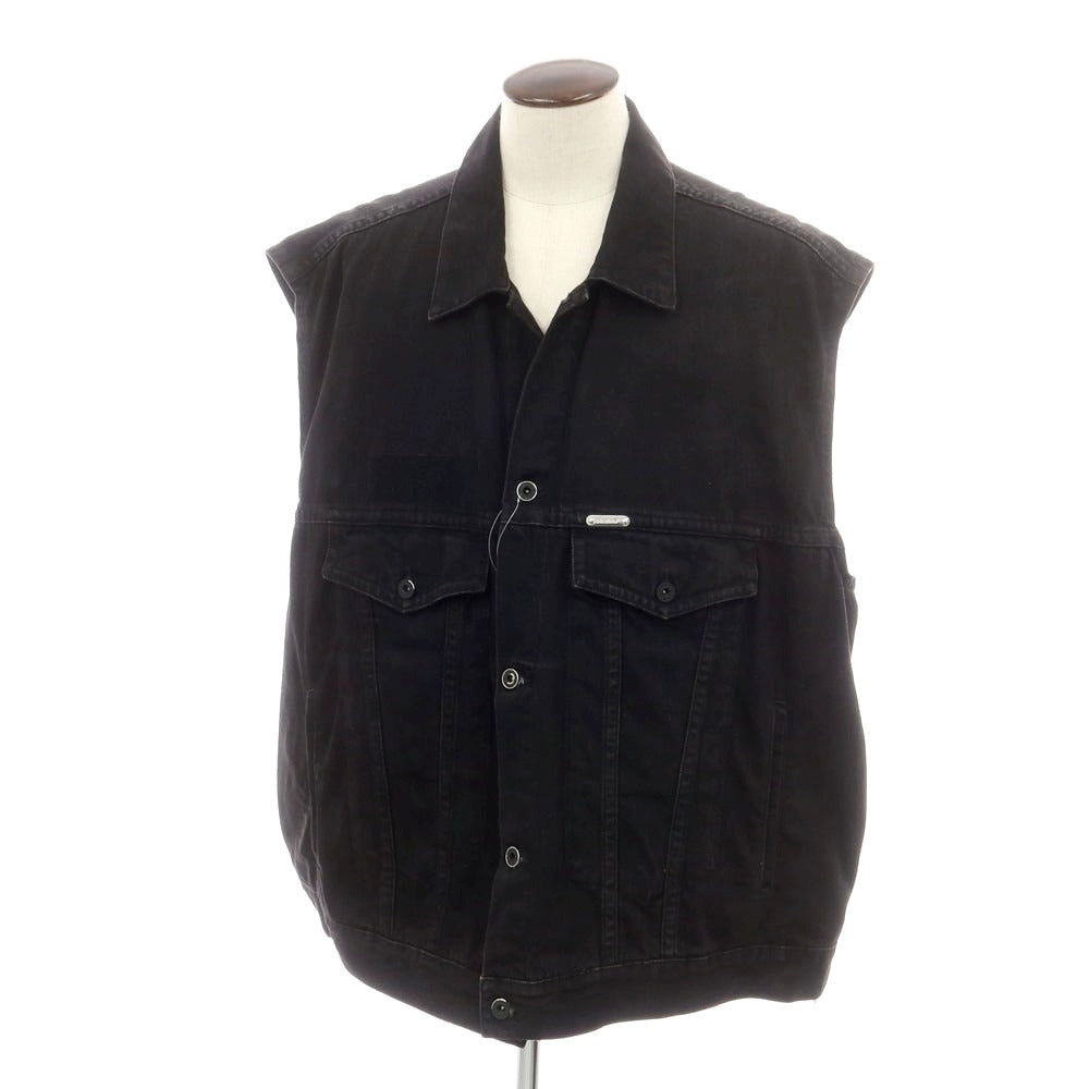 【中古】オフホワイト OFF-WHITE ビッグシルエット ノースリーブ デニムジャケット ブラック【 L 】【 状態ランクB 】【 メンズ 】[EPD]