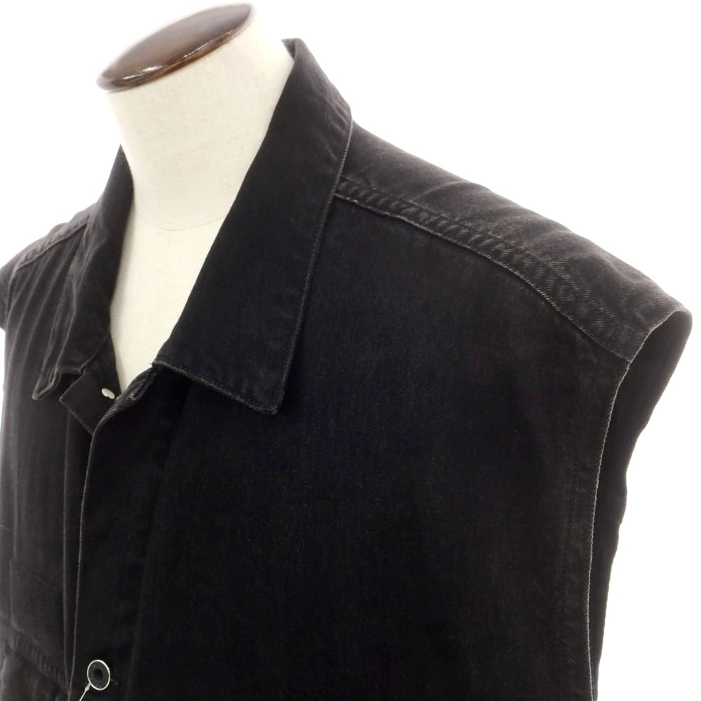 [Used] Off-White Big Silhouette Sleeveless Denim Jacket Black [L] [Condition Rank B] [Men&
