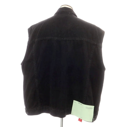 [Used] Off-White Big Silhouette Sleeveless Denim Jacket Black [L] [Condition Rank B] [Men&
