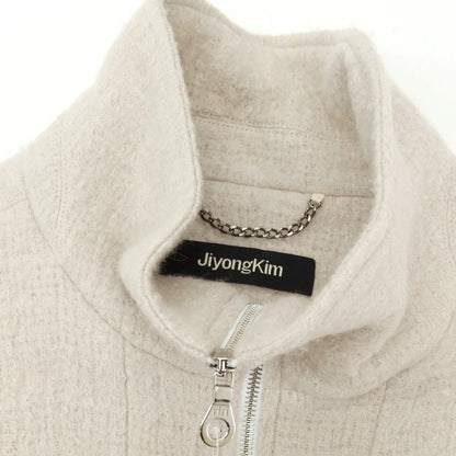 【中古】ジヨン キム Jiyong Kim ウール ワイドシルエット ジップアップブルゾン ライトベージュ【 L 】【 状態ランクB 】【 メンズ 】