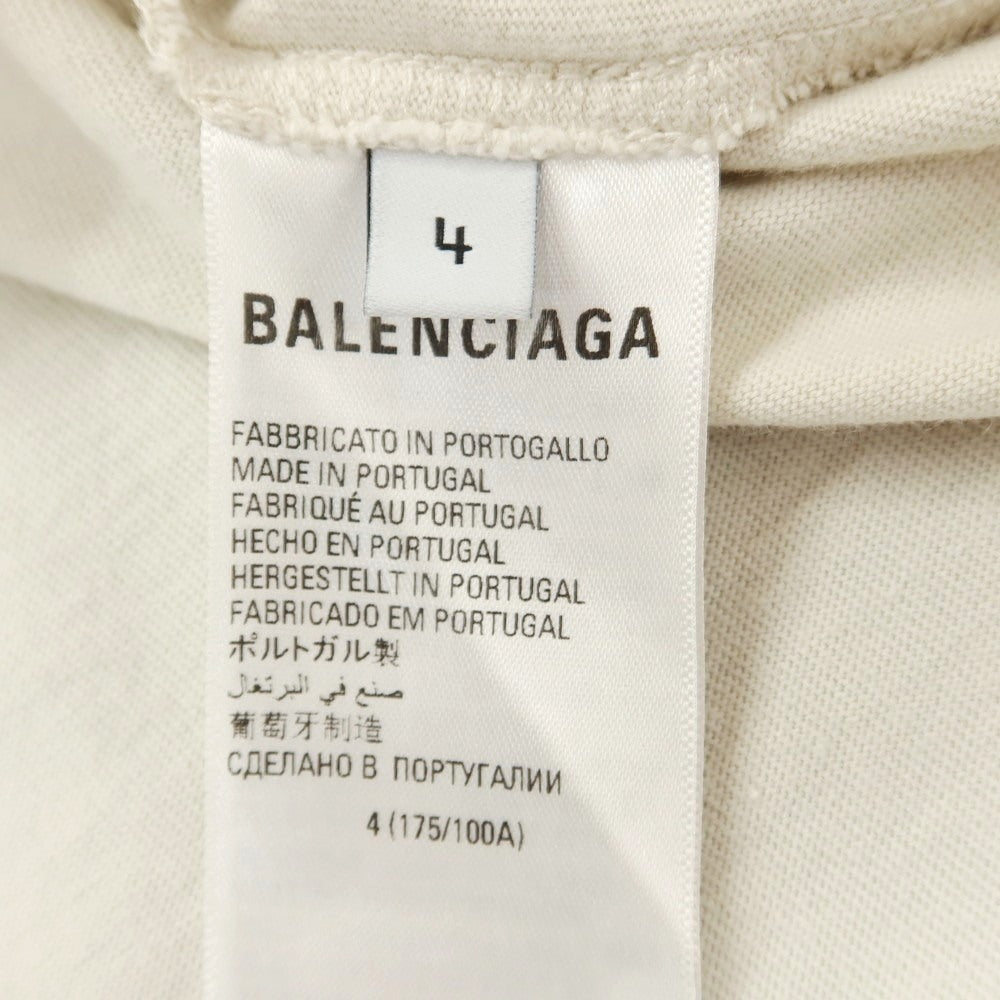 [Used] BALENCIAGA Cotton Crew Neck Short Sleeve T-Shirt Light Sand Beige [4] [Condition Rank C] [Men&