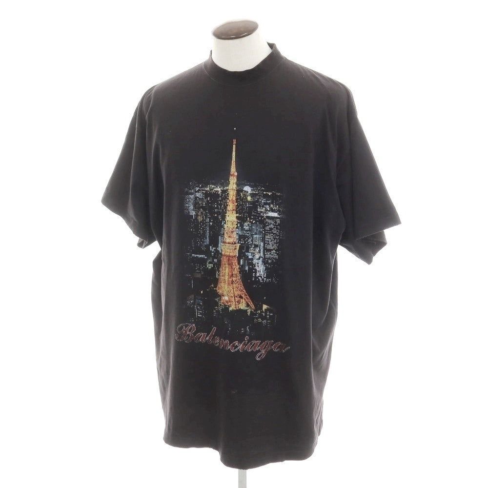[Used] BALENCIAGA Ginza store opening commemorative cotton crew neck short sleeve T-shirt black [4] [Condition rank C] [Men&