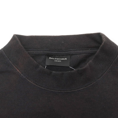 【中古】バレンシアガ BALENCIAGA 銀座店オープン記念 コットン クルーネック 半袖Ｔシャツ ブラック【 4 】【 状態ランクC 】【 メンズ 】