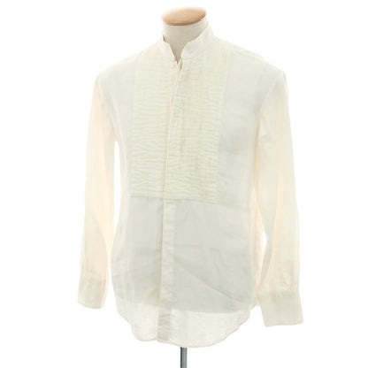【中古】ブリエンヌ BOURRIENNE リネン ブザム カジュアルシャツ ホワイト【 S 】【 状態ランクB 】【 メンズ 】