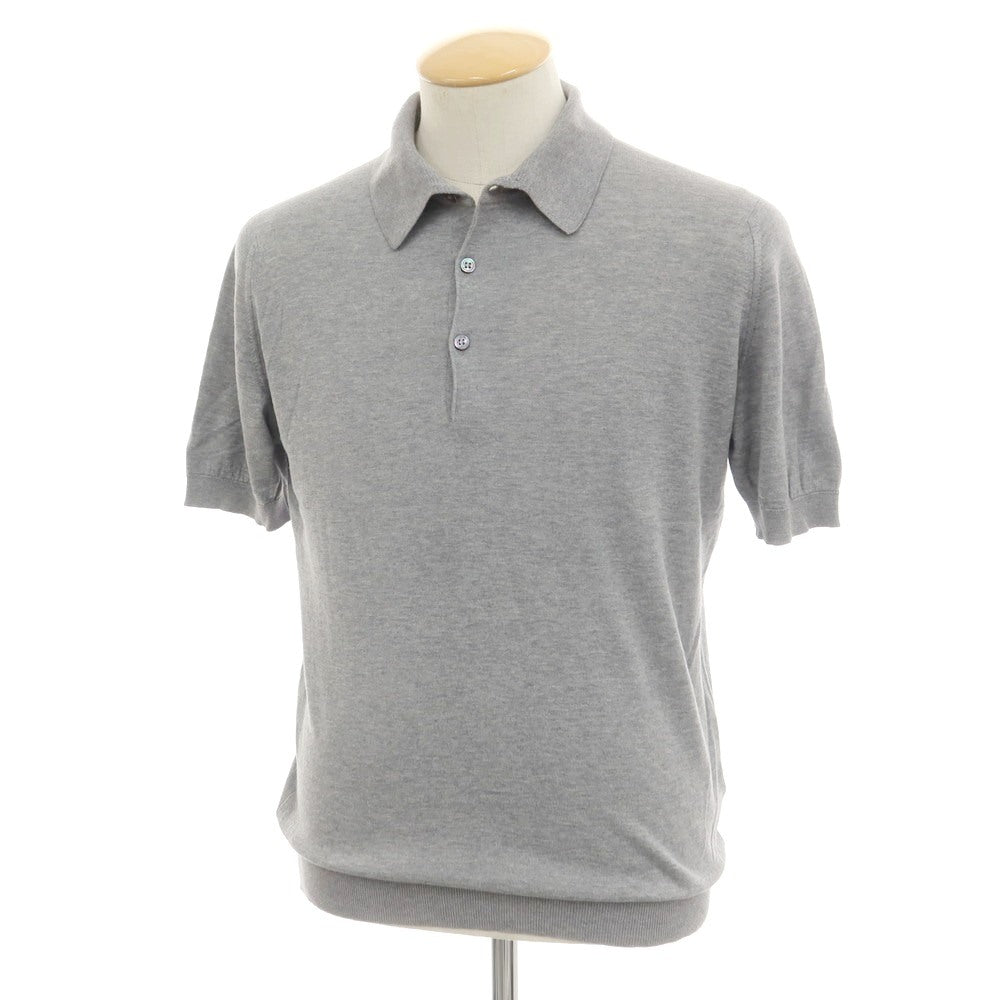 [Used] John Smedley JOHN SMEDLEY High gauge Sea Island cotton short sleeve polo knit gray [M] [Condition rank B] [Men&