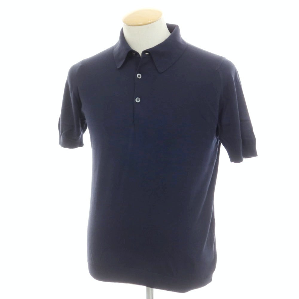 [Used] John Smedley JOHN SMEDLEY High gauge Sea Island cotton short sleeve polo knit navy [M] [Condition rank B] [Men&