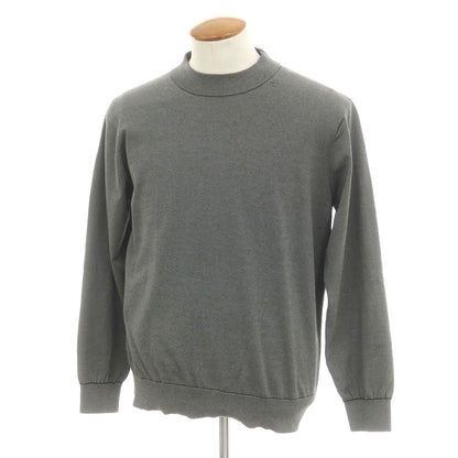 [Used] AOURE High gauge cotton polyester striped pullover knit, gray x black [L] [Condition rank B] [Men&