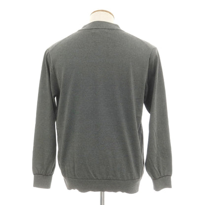 [Used] AOURE High gauge cotton polyester striped pullover knit, gray x black [L] [Condition rank B] [Men&